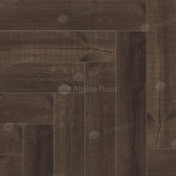 Кварцвиниловая плитка (Елочка) Alpine Floor Легкий паркет (Light Parquet) Дуб Альферац ЕСО 13-22